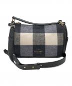 Kate Spadeケイトスペード）の古着「スムーシュフェスティブチェックファブリッククロスボディ」｜ブラック