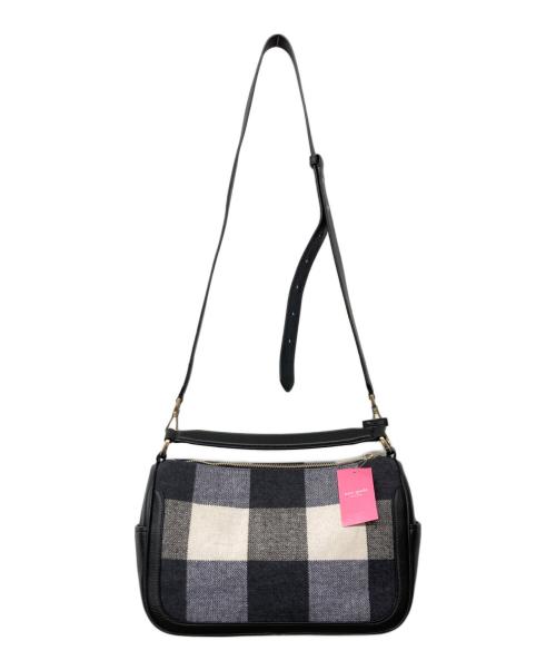 Kate Spade（ケイトスペード）Kate Spade (ケイトスペード) スムーシュフェスティブチェックファブリッククロスボディ ブラックの古着・服飾アイテム