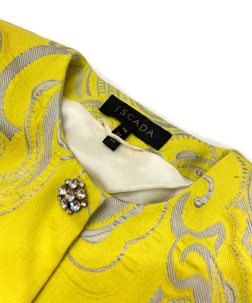 ESCADA（エスカーダ）ESCADA (エスカーダ) ジャガードセットアップ イエロー サイズ:ジャケット34 スカート38の古着・服飾アイテム