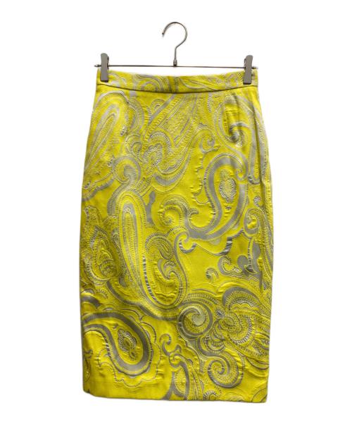 ESCADA（エスカーダ）ESCADA (エスカーダ) ジャガードセットアップ イエロー サイズ:ジャケット34 スカート38の古着・服飾アイテム