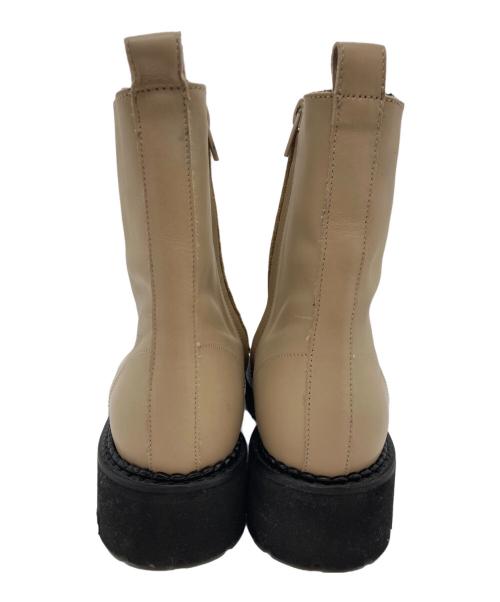 FABIO RUSCONI（ファビオルスコーニ）FABIO RUSCONI (ファビオルスコーニ) レースアップブーツ ベージュ サイズ:38の古着・服飾アイテム