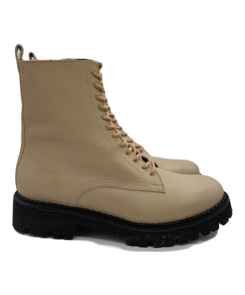 FABIO RUSCONI（ファビオルスコーニ）FABIO RUSCONI (ファビオルスコーニ) レースアップブーツ ベージュ サイズ:38の古着・服飾アイテム