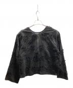 BEAUTY&YOUTHビューティーアンドユース）の古着「セルロースナイロン エンブロイダリー シャツ」｜ブラック