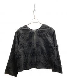 BEAUTY&YOUTH（ビューティーアンドユース）の古着「セルロースナイロン エンブロイダリー シャツ」｜ブラック