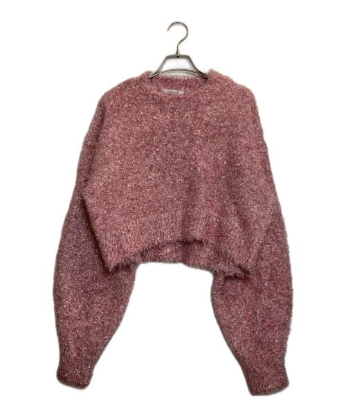 CADUNE（カデュネ）CADUNE (カデュネ) キラキラフェザーニット ピンク サイズ:38の古着・服飾アイテム