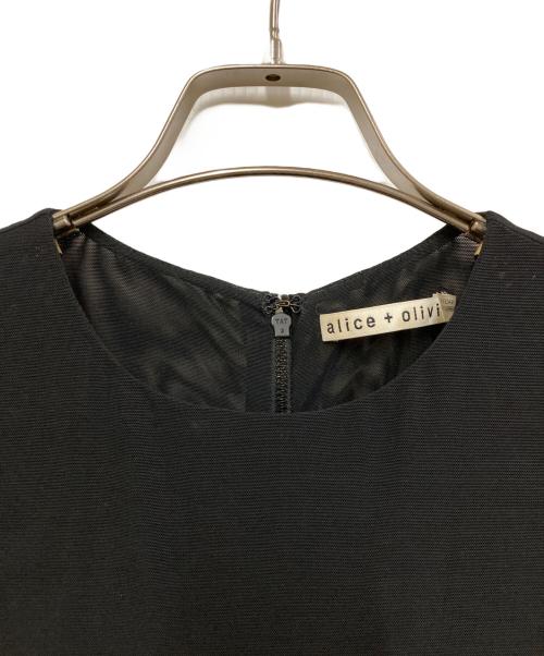 alice+olivia（アリスアンドオリビア）alice+olivia (アリスアンドオリビア) クロコレザーメッシュシースルー ワンピース ブラック サイズ:SIZE 0の古着・服飾アイテム