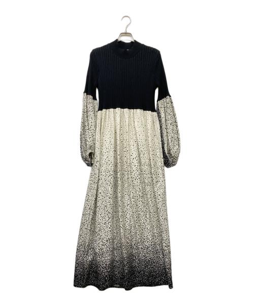 near.nippon（ニアーニッポン）near.nippon (ニアーニッポン) ドッキングワンピース ブラック×ホワイト サイズ:36の古着・服飾アイテム