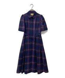 UNITED ARROWS（ユナイテッドアローズ）の古着「チェックシャツワンピース」｜パープル