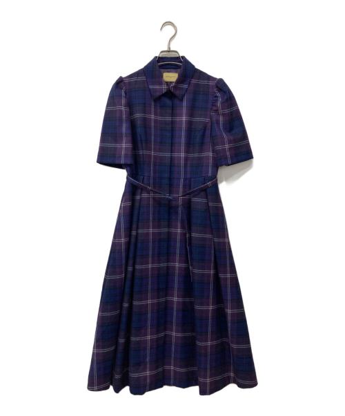 UNITED ARROWS（ユナイテッドアローズ）UNITED ARROWS (ユナイテッドアローズ) チェックシャツワンピース パープル サイズ:36の古着・服飾アイテム
