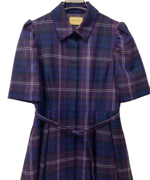 UNITED ARROWS（ユナイテッドアローズ）UNITED ARROWS (ユナイテッドアローズ) チェックシャツワンピース パープル サイズ:36の古着・服飾アイテム