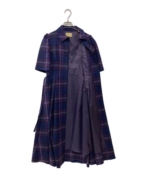 UNITED ARROWS（ユナイテッドアローズ）UNITED ARROWS (ユナイテッドアローズ) チェックシャツワンピース パープル サイズ:36の古着・服飾アイテム