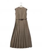 allurevilleアルアバイル）の古着「トロサイドスリットプリーツワンピース」｜ブラウン