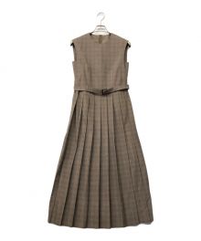 allureville（アルアバイル）の古着「トロサイドスリットプリーツワンピース」｜ブラウン