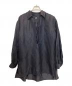 AXISアクシス）の古着「シルクリネンスキッパーシャツ」｜ネイビー