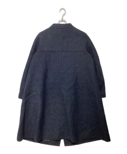 DAWEI（ダウェイ）DAWEI (ダウェイ) ウール混Aラインロングコート ネイビー サイズ:36の古着・服飾アイテム