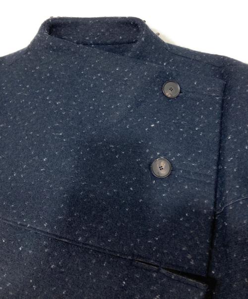 DAWEI（ダウェイ）DAWEI (ダウェイ) ウール混Aラインロングコート ネイビー サイズ:36の古着・服飾アイテム