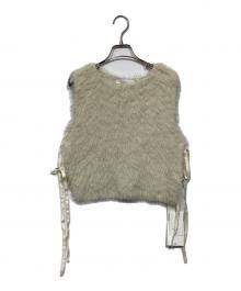 nothingeverything（ナッシングエブリシング）の古着「オープンサイドファーベスト　1618-499-0939」｜オフホワイト