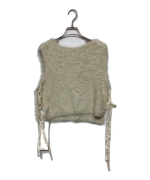 nothingeverything（ナッシングエブリシング）nothingeverything (ナッシングエブリシング) オープンサイドファーベスト　1618-499-0939 オフホワイト サイズ:OS 未使用品の古着・服飾アイテム