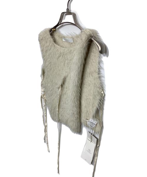 nothingeverything（ナッシングエブリシング）nothingeverything (ナッシングエブリシング) オープンサイドファーベスト　1618-499-0939 オフホワイト サイズ:OS 未使用品の古着・服飾アイテム