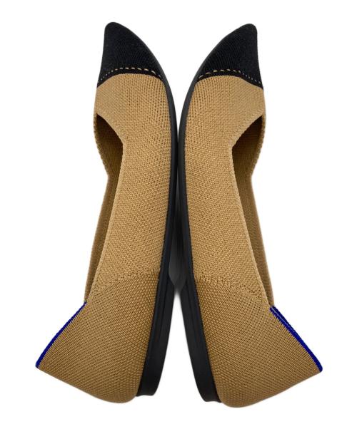 ROTHY'S（ロージーズ）ROTHY'S (ロージーズ) ポインテッドフラットパンプス ベージュ×ブラック サイズ:7の古着・服飾アイテム