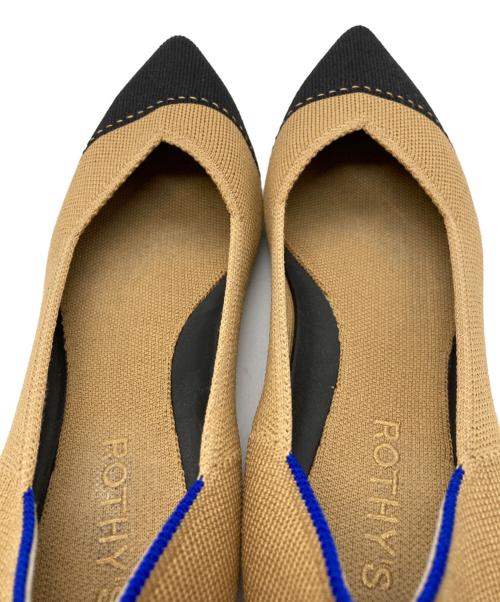 ROTHY'S（ロージーズ）ROTHY'S (ロージーズ) ポインテッドフラットパンプス ベージュ×ブラック サイズ:7の古着・服飾アイテム