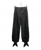 OFFWHITEオフホワイト）の古着「LEATHER BOW TRACK PANT」｜ブラック