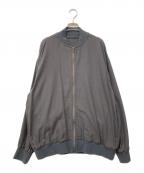nestrobe confectネストローブ コンフェクト）の古着「コットンシルク ネップサージ ライトボンバージャケット」｜グレー