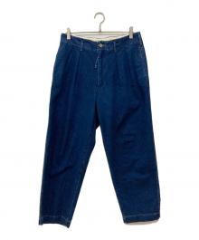 UNFIL（アンフィル）の古着「COTTON DENIM 2TUCK TROUSERS」｜ブルー