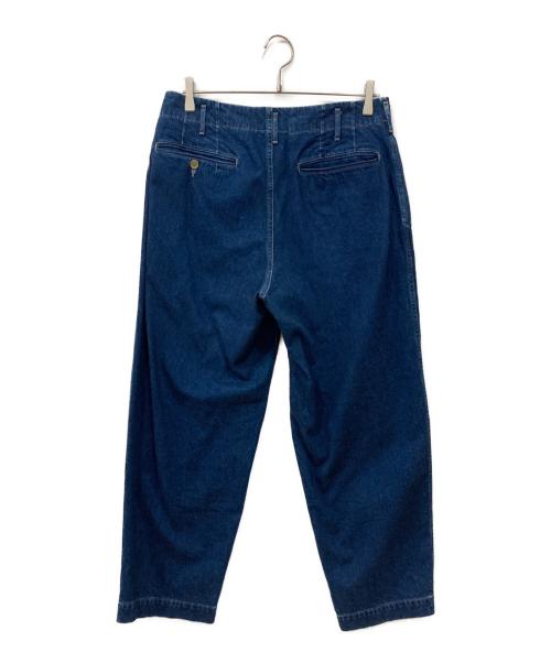 UNFIL（アンフィル）unfil (アンフィル) COTTON DENIM 2TUCK TROUSERS ブルー サイズ:4の古着・服飾アイテム