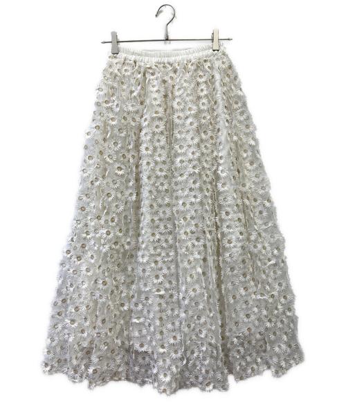 OBLI（オブリ）OBLI (オブリ) マーガレットレーススカート ホワイトの古着・服飾アイテム