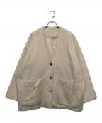 YORIヨリ）の古着「ウールモヘアシャギージャケット」｜ベージュ