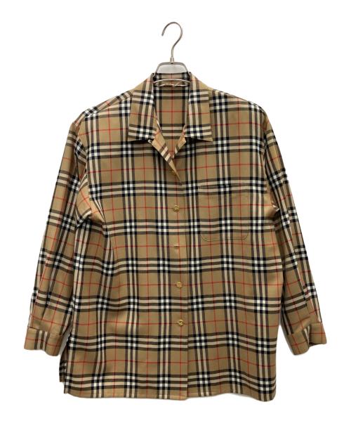 Burberry's（バーバリーズ）Burberry's (バーバリーズ) 金釦チェックシャツ ベージュ サイズ:SIZE13の古着・服飾アイテム