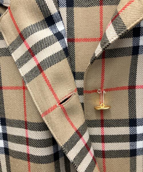Burberry's（バーバリーズ）Burberry's (バーバリーズ) 金釦チェックシャツ ベージュ サイズ:SIZE13の古着・服飾アイテム
