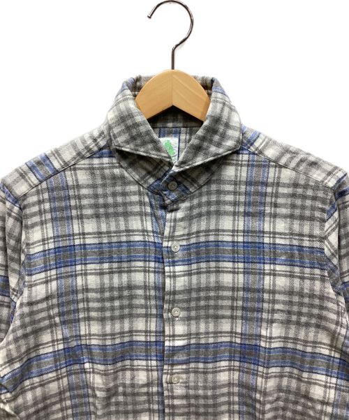finamore（フィナモレ）finamore (フィナモレ) チェックシャツ グレー サイズ:表記なしの古着・服飾アイテム