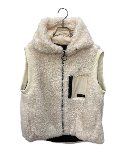 Ayane（アヤネ）Ayane (アヤネ) プードルファーフーデッドベスト アイボリー サイズ:SIZE 38の古着・服飾アイテム
