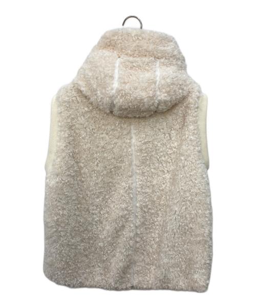 Ayane（アヤネ）Ayane (アヤネ) プードルファーフーデッドベスト アイボリー サイズ:SIZE 38の古着・服飾アイテム