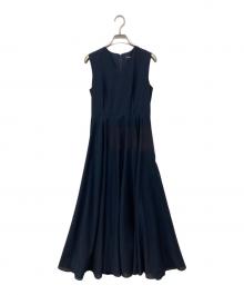 BLENHEIM（ブレンヘイム）の古着「Vネックロングワンピース」｜ネイビー