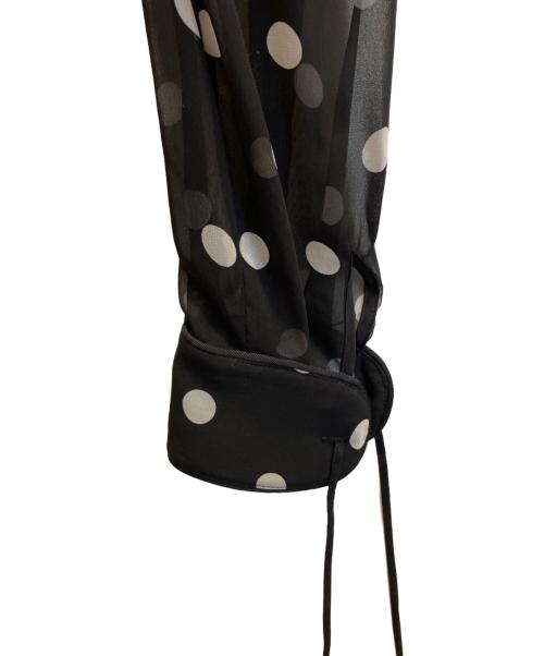 SELF PORTRAIT（セルフ ポートレイト）SELF PORTRAIT (セルフ ポートレイト) ポルカドットギャザーブラウス ブラック サイズ:UK8の古着・服飾アイテム