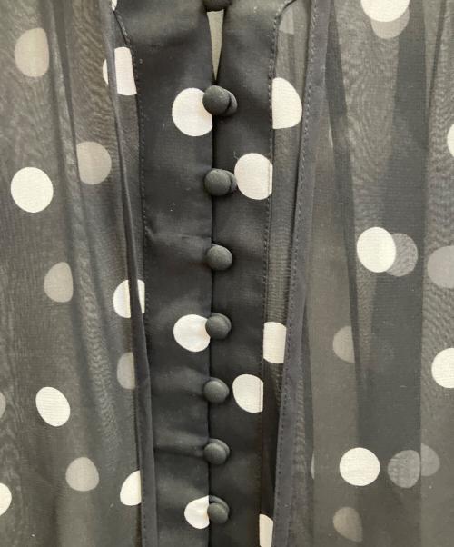 SELF PORTRAIT（セルフ ポートレイト）SELF PORTRAIT (セルフ ポートレイト) ポルカドットギャザーブラウス ブラック サイズ:UK8の古着・服飾アイテム