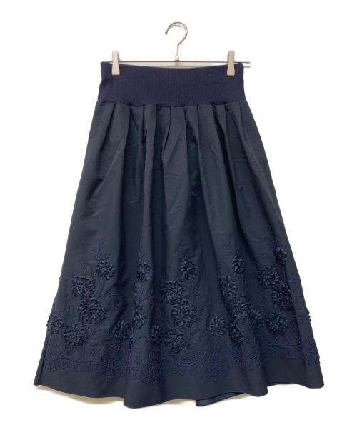 ReCHARELL（リシャレル）ReCHARELL (リシャレル) コード+リボン刺繍スカート ネイビー サイズ:Freeの古着・服飾アイテム