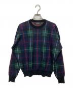 LAUREN RALPH LAURENローレンラルフローレン）の古着「タータンチェックニット」｜グリーン