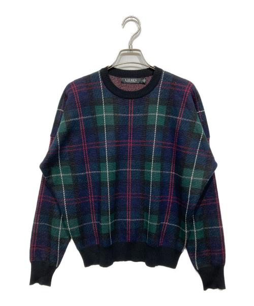 LAUREN RALPH LAUREN（ローレンラルフローレン）LAUREN RALPH LAUREN (ローレンラルフローレン) タータンチェックニット グリーン サイズ:SPの古着・服飾アイテム