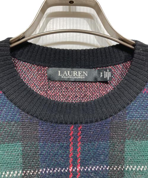LAUREN RALPH LAUREN（ローレンラルフローレン）LAUREN RALPH LAUREN (ローレンラルフローレン) タータンチェックニット グリーン サイズ:SPの古着・服飾アイテム