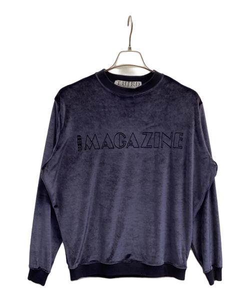 THIRD MAGAZINE（サードマガジン）THIRD MAGAZINE (サードマガジン) ベロアロゴロングTシャツ ネイビー サイズ:９の古着・服飾アイテム