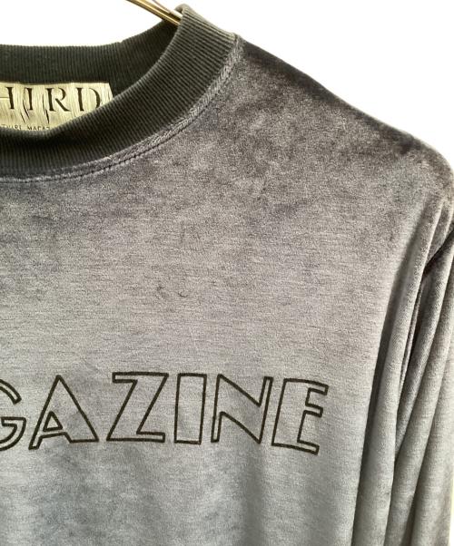 THIRD MAGAZINE（サードマガジン）THIRD MAGAZINE (サードマガジン) ベロアロゴロングTシャツ ネイビー サイズ:９の古着・服飾アイテム