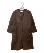 UNITED ARROWSユナイテッドアローズ）の古着「UWSC W/N Vノーカラーコート」｜ブラウン