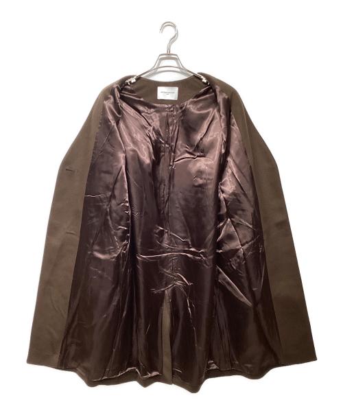 UNITED ARROWS（ユナイテッドアローズ）UNITED ARROWS (ユナイテッドアローズ) UWSC W/N Vノーカラーコート ブラウン サイズ:38の古着・服飾アイテム