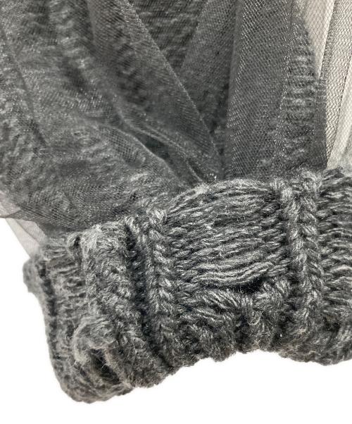 PRANK PROJECT（プランクプロジェクト）PRANK PROJECT (プランクプロジェクト) Tulle Layered Zip-Up Knit ブラック サイズ:FREEの古着・服飾アイテム