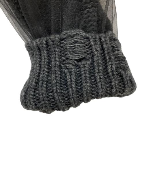 PRANK PROJECT（プランクプロジェクト）PRANK PROJECT (プランクプロジェクト) Tulle Layered Zip-Up Knit ブラック サイズ:FREEの古着・服飾アイテム