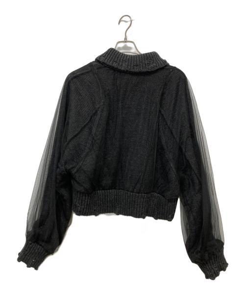PRANK PROJECT（プランクプロジェクト）PRANK PROJECT (プランクプロジェクト) Tulle Layered Zip-Up Knit ブラック サイズ:FREEの古着・服飾アイテム